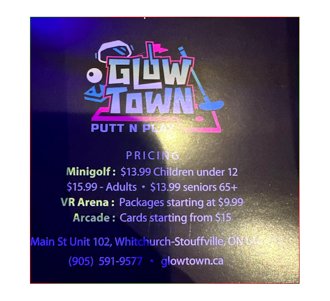 Glow Town Putt N PLAY - Markham Missionary Church | Markham Stouffville Cruisers