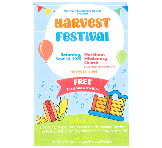 Harvest Festival - Markham Missionary Church | Markham Stouffville Cruisers