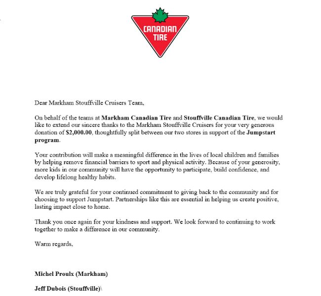 Canadian Tire | Markham Stouffville Cruisers